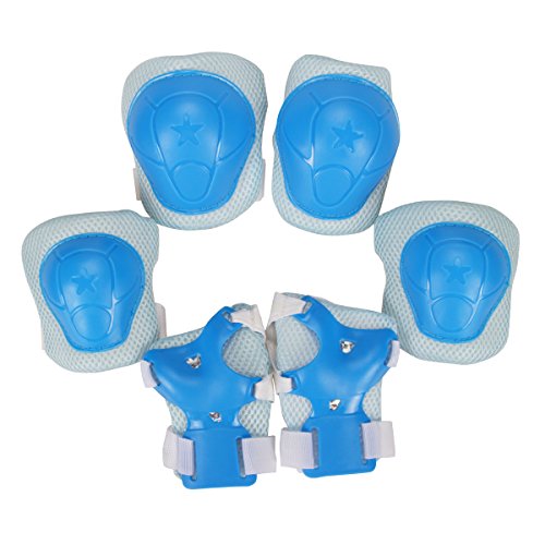 Libar Set of 6 Child Sports Protective Gear Safety Pad Safeguard Knee Elbow Wrist Support Pad Se ...