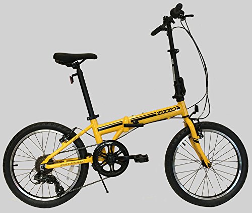 EuroMini Campo Lightweight Aluminum Frame Shimano 7-Speed 28lb Folding Bike, 20-Inch, Yellow