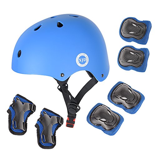 XJD 7Pcs Adjustable Kid’s Protective Gear Set, Roller Skating Skateboard BMX Scooter Cycli ...