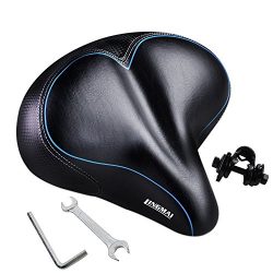 Comfortable Exercise Bike Seat Cover -Large Wide Foam,Oversize Bicycle Saddle With Soft Cushion  ...