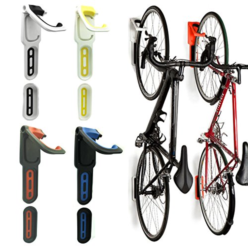 Reliancer 2 Pack Foldable Vertical Bike Rack Wall Mounted Bicycle Cycle Storage Rack Single Bike ...