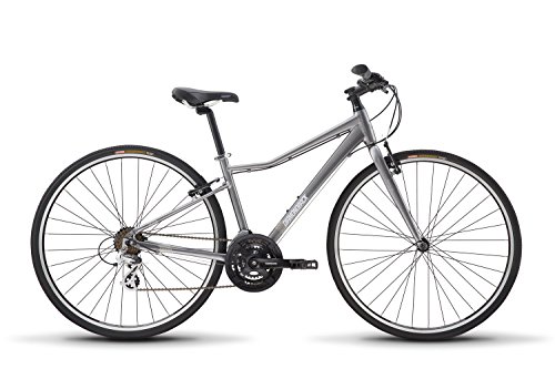 Diamondback Bicycles Clarity 1 Women’s Fitness Hybrid Bike 16″ Frame, Silver, 16R ...