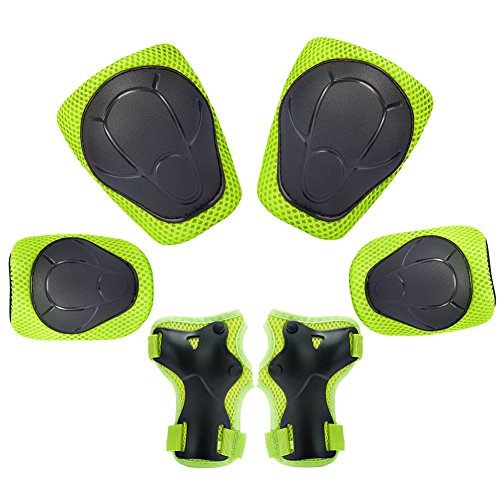 Child Kids Protective Gear Set,Knee and Elbow Pads with Wrist Guards Toddler for Multi-sports Cy ...