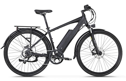 Juiced Bikes CrossCurrent S – 12.8 Ah 650W 28MPH Electric Bicycle (Matte Black, Large 18&# ...