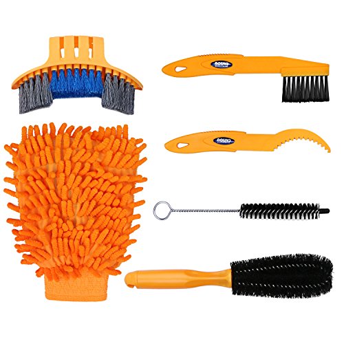 Oumers 6pcs Bike Bicycle Clean Brush Kit/ Cleaning Tools for Bike Chain/Crank/Tire/Sprocket Cycl ...