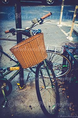 Bike with Basket. Photography. Bicycle & Wheels, Photograph, Art Print, Home, Wall Decor, Ne ...