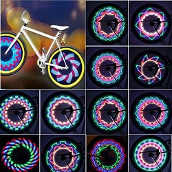 Bicycle Rim Lights,Rottay Waterproof Bicycle Wheel Lights Bike Spoke Light With 32-LED and 32pcs ...