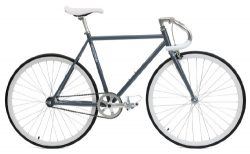 Critical Cycles Classic Fixed-Gear Single-Speed Bike with Pista Drop Bars, Slate, 60cm/X-Large