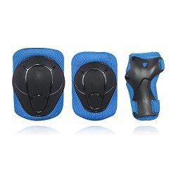 LANOVAGEAR Kids Adjustable Protective Gear Set Knee Elbow Pads Wrist Guards for Skateboard Bicyc ...