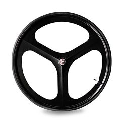 Solomone Cavalli Black SC Fixed Gear 700c Tri Spoke Rim Front Single Speed Fixie Bicycle Wheel