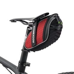 RockBros Bicycle 3D Shell Saddle Bag Cycling Seat Pack for Mountain Road Bike Black Red