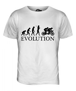 CandyMix Men’s Tandem Bike Evolution Of Man T Shirt T-Shirt Top, Size 4X-Large, Color White