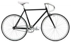 Critical Cycles Classic Fixed-Gear Single-Speed Bike with Pista Drop Bars, Black, 60cm/X-Large