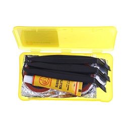 Domybest Bike Bicycle Flat Tire Tyre Repair Tool Set Patch Glue Lever Kit (Yellow)