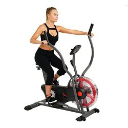 Sunny Health & Fitness Air Bike Trainer, Fan Exercise Bike with Unlimited Resistance, Cross  ...