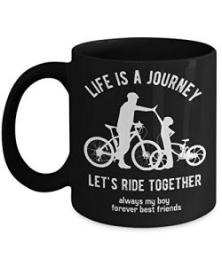 Mountain Bike Mug Daddy and Son Matching Bicycle Riding for Father and Boy Funny Cycling Coffee Cups