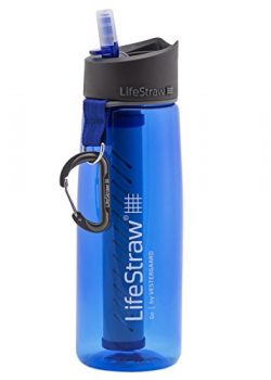 LifeStraw Go Water Filter Bottle with 2-Stage Integrated Filter Straw for Hiking, Backpacking, a ...