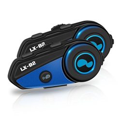 LEXIN 2x LX-B2 MotoFõn BT Interphone Bluetooth Motorcycle Helmet Intercom, Universal Wireless He ...