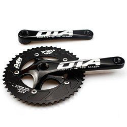 Fixie Crankset 48T FOMTOR Single Speed Fixed Gear Track Bicycle Crankset Fixie Crank Set 130mm BCD