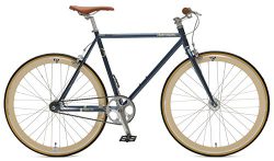 Retrospec Bicycles Mantra V2 Single Speed Fixed Gear Bicycle, Midnight Blue, 53cm/Medium