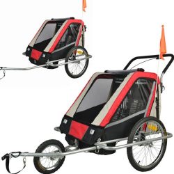 Suspension Children Bicycle Trailer & Jogger Combo Red 50301