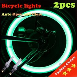 Vabration Sensor Waterproof Shockproof Lamp Bicycle Wheel Neon Tire Valve Led Light 2 pieces (Bl ...