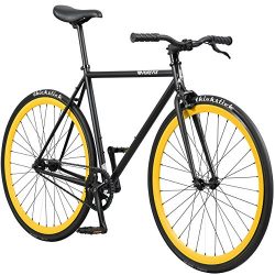 Pure Fix Original Fixed Gear Single Speed Bicycle, Yankee Matte Black/Yellow, 50cm/Small