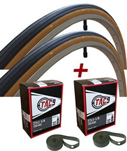 TAC9 Two Pack – 27×1-1/4″ Bike Tire, BONUS Tube and Rim Strip – Select Gu ...