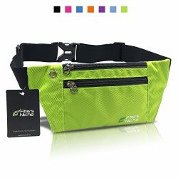 fitter’s niche Waist Fanny Packs, 3 Pockets Travel Money Bag, Water Resistant Elastic Adju ...