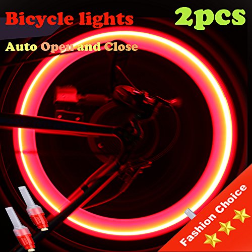 Vabration Sensor Waterproof Shockproof Lamp Bicycle Wheel Neon Tire Valve Led Light 2 pieces (Re ...