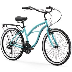 sixthreezero Around The Block Women’s 21-Speed Cruiser Bicycle, Teal Blue w/ Black Seat/Grips