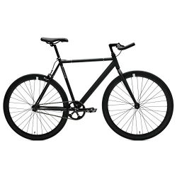 Critical Cycles Classic Fixed-Gear Single-Speed Track Bike with Pursuit Bullhorn Bars, Matte Bla ...