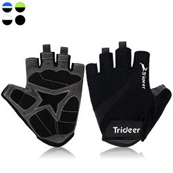 Trideer UltraLight Cycling Gloves (Half Finger) – Breathable Lycra & Anti-Slip Shock – ...