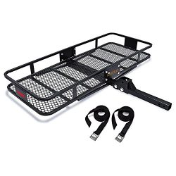 Kingbird 520 lbs 60″ x 24″ x 6″ Folding Cargo Carrier Hitch Mount Basket Extra ...