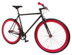 Vilano Rampage Fixed Gear Fixie Single Speed Road Bike, Black/Red, Medium/54cm