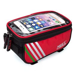 MEETLOCKS Bike Bag with Waterproof Touch Screen Phone Case Size 5.7 Inches for Bicycle Frame Top ...