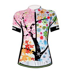 Aogda Cycling Jersey Women Bike Shirts Biking Bib Pants Ladies Cycling Clothing (Jerseys 1, XXXL)