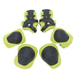 Kipten 6pcs Set Kid Roller Skating Skateboard Elbow Knee Pads Wrist Protective Adjustable Guard  ...