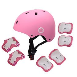 XJD 7Pcs Kid’s Protective Gear Set, Roller Skating Skateboard BMX Scooter Cycling Protecti ...