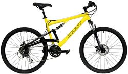 2018 Gravity FSX 1.0 Dual Full Suspension Mountain Bike with Disc Brakes, Shimano Shifting (Yell ...