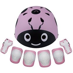 Lanova Kids Protective Gear Set,7Pcs Sport Safety Equipment Adjustable Child Helmet Knee Elbow P ...