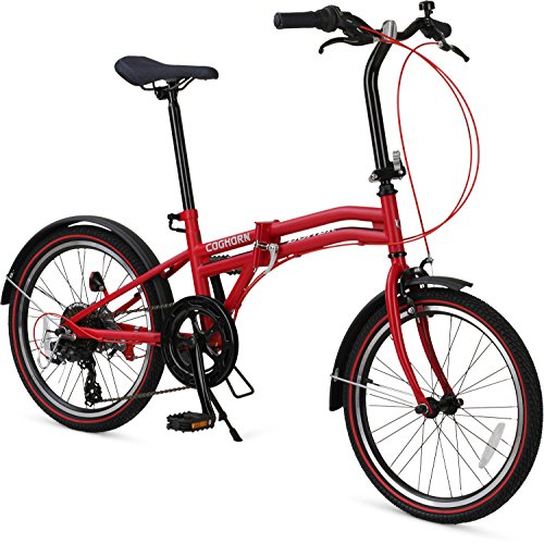 Coghorn Boxer Folding Bike with Compact 7-speed Frame and 20in Wheels (Red)