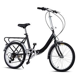 PEATAO Alloy Folding Bike 7 Speed Compact Commute Bicycle for Men Women 20’’ Casual City Riding  ...
