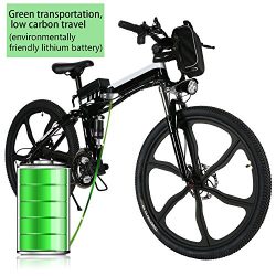 Electric Folding Mountain Bike with 26″ Super Lightweight Magnesium Alloy 6 Spokes Integra ...