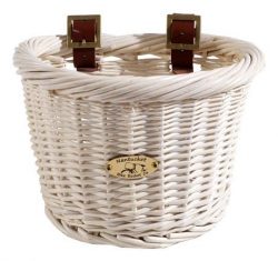 Nantucket Bicycle Basket Co. Cruiser Adult D-shape Basket, White