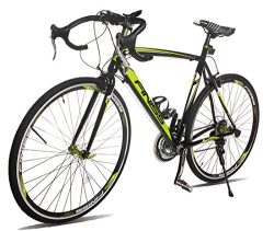 Merax Finiss Aluminum 21 Speed 700C Road Bike Racing Bicycle (Green & Black, 52 cm)