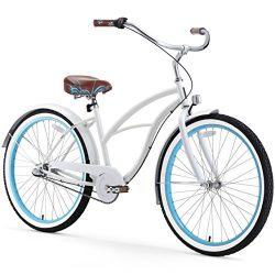 sixthreezero Women’s 3-Speed 26-Inch Beach Cruiser Bicycle, BE White/Blue