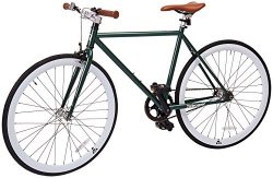 Retrospec Mini Mantra Fixie Bicycle with Sealed Bearing Hubs and Headlamp, Dark Green, 49cm/Small