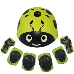 Lanova Kids Protective Gear Set,7Pcs Sport Safety Equipment Adjustable Child Helmet Knee Elbow P ...