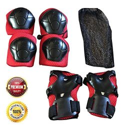 Protective Gear, Kids’ Knee Pads, Elbow Pads, Wrist Guards With Adjustable Straps for Hove ...